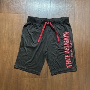 True Religion Men's Athletic Shorts in Black with Red Details